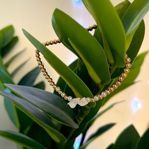 New Jersey Opal Gold Beaded Bracelet with Mini Pearls